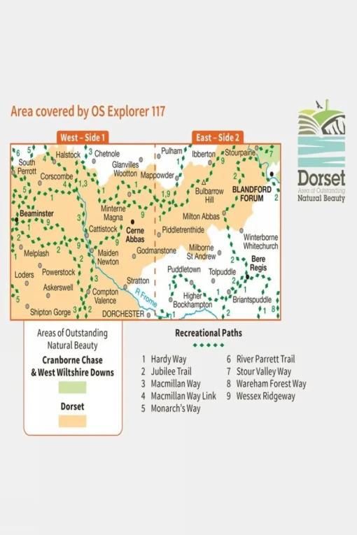 Active Explorer Map 117 Cerne Abbas and Bere Regis