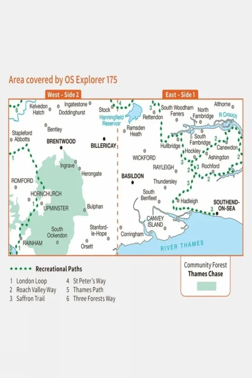 Active Explorer Map 175 Southend-on-Sea and Basildon