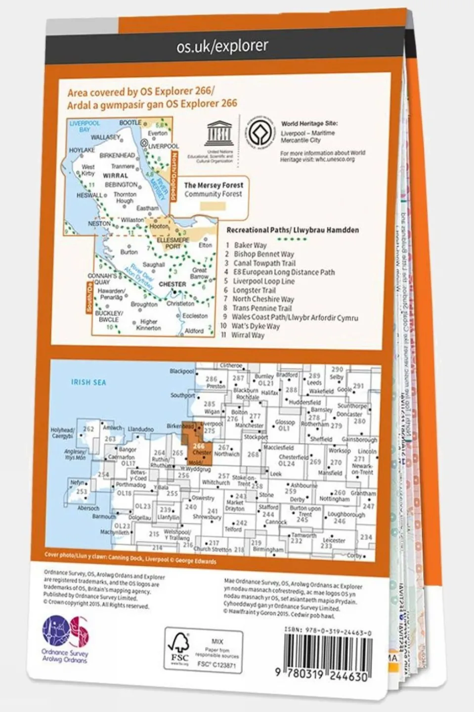 Active Explorer Map 266 Wirral and Chester