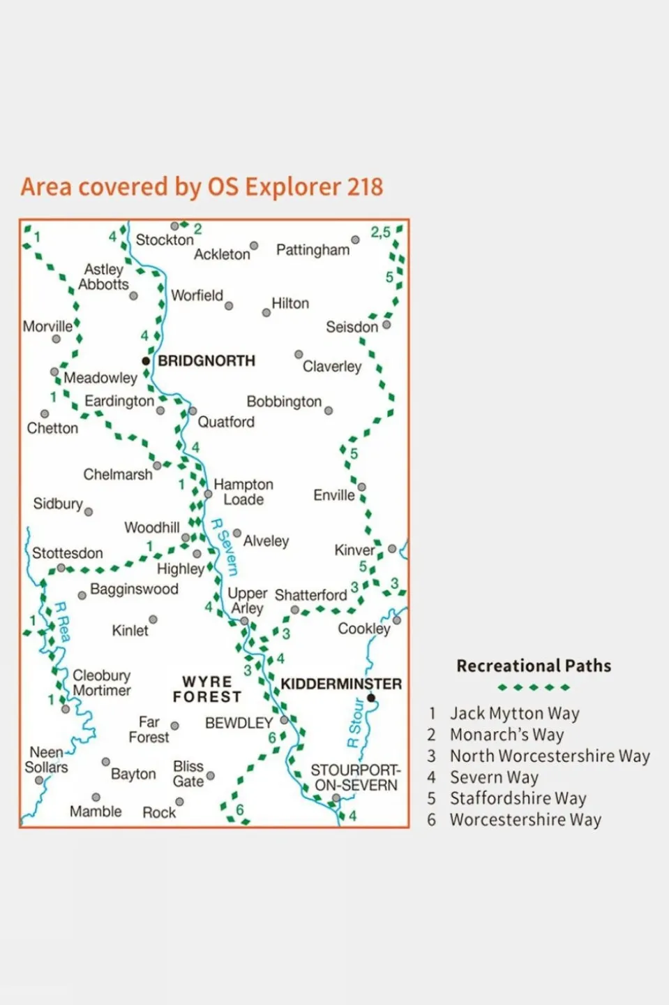 Active Explorer Map 218 Wyre Forest and Kidderminster