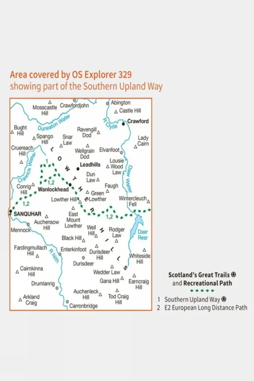 Explorer Map 329 Lowther Hills, Sanquhar and Leadhills