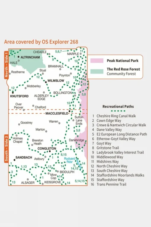 Explorer Map 268 Wilmslow, Macclesfield and Congleton