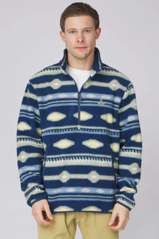 Mens Pehoe Printed Snap Half Zip Fleece