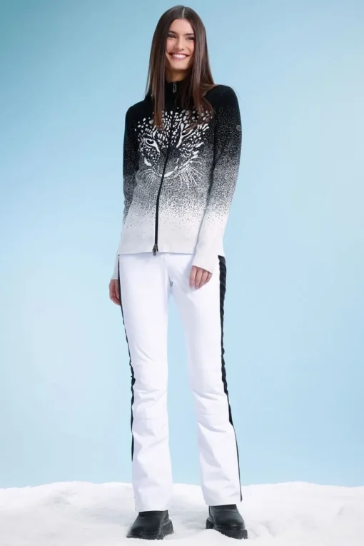 Womens Leopard Knit Ski Jacket