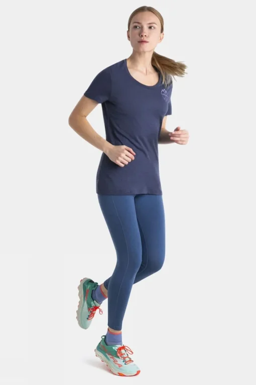 Womens Merino 150 Tech Lite III Scoop T-Shirt - Icebreaker Logo Reflections