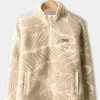 Womens Zella Floral Half Zip Fleece